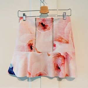 Zara 🌸 S Floral Skirt - Vibrant Watercolor Print